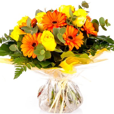 Germini a ruže v balení vody